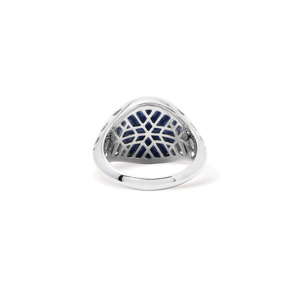 Cincin Signet Bulat Koleksi Jali Sterling Silver 925