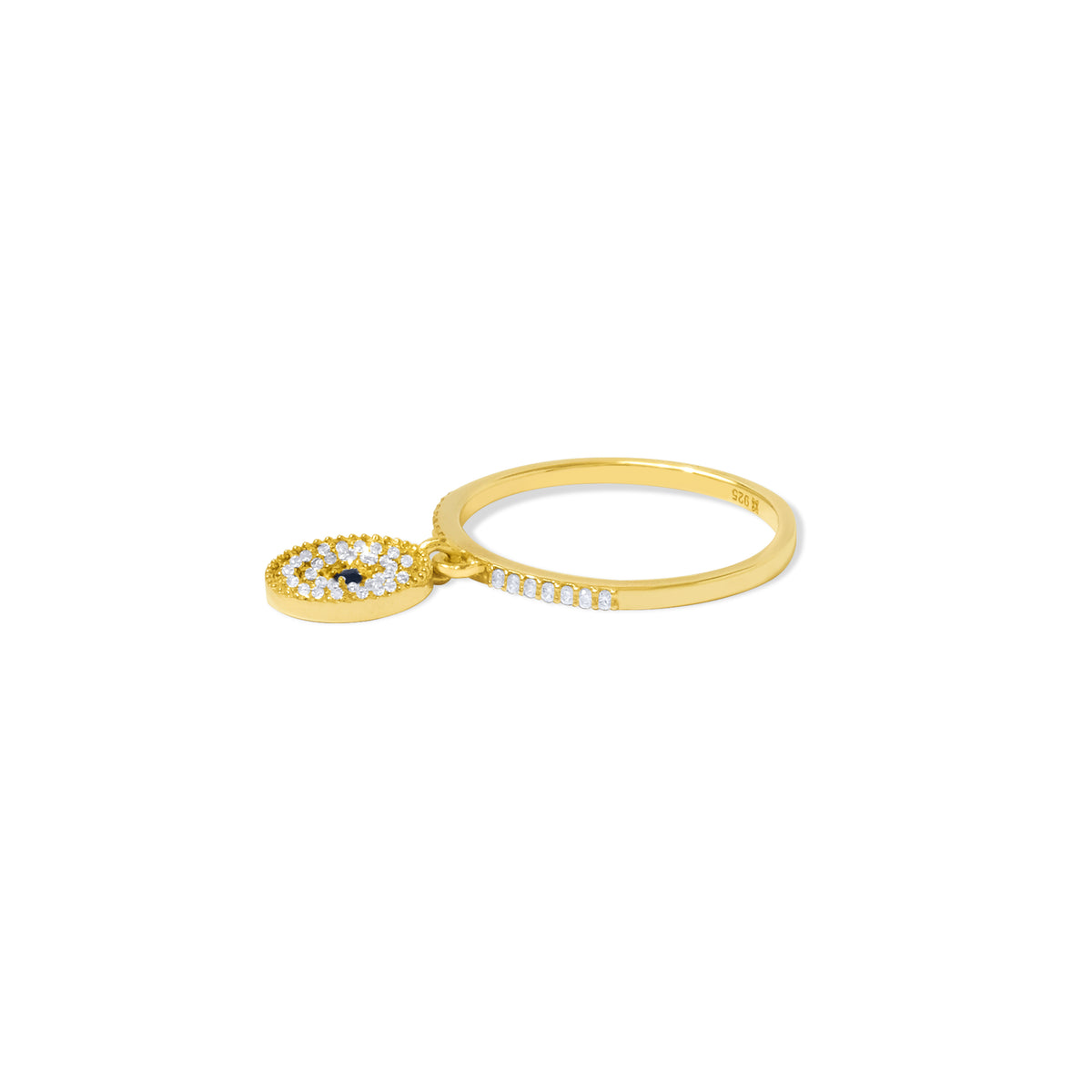 Cincin Hanging Perak Koleksi Evil Eye Sterling Silver 925 Gold Plated