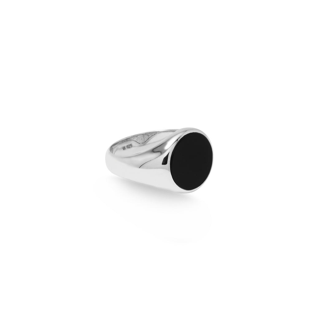 Cincin Round Besar Perak 925 Koleksi Noir