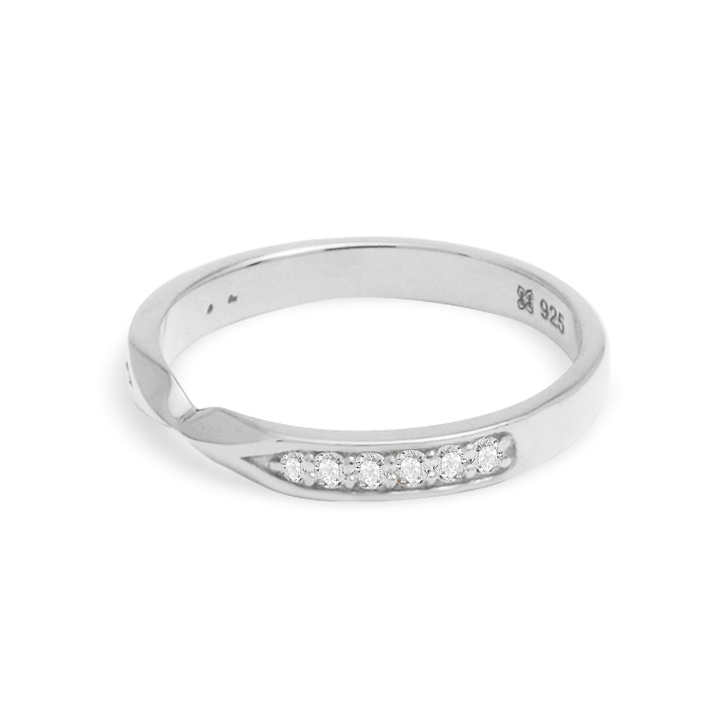 Cincin Couple Pave Band Perak 925 Koleksi Amoria