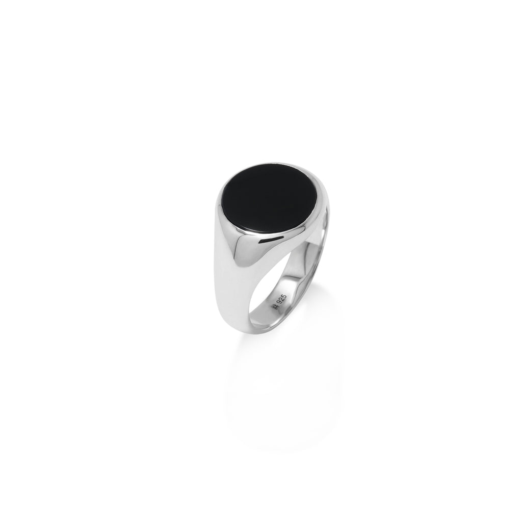 Cincin Round Besar Perak 925 Koleksi Noir