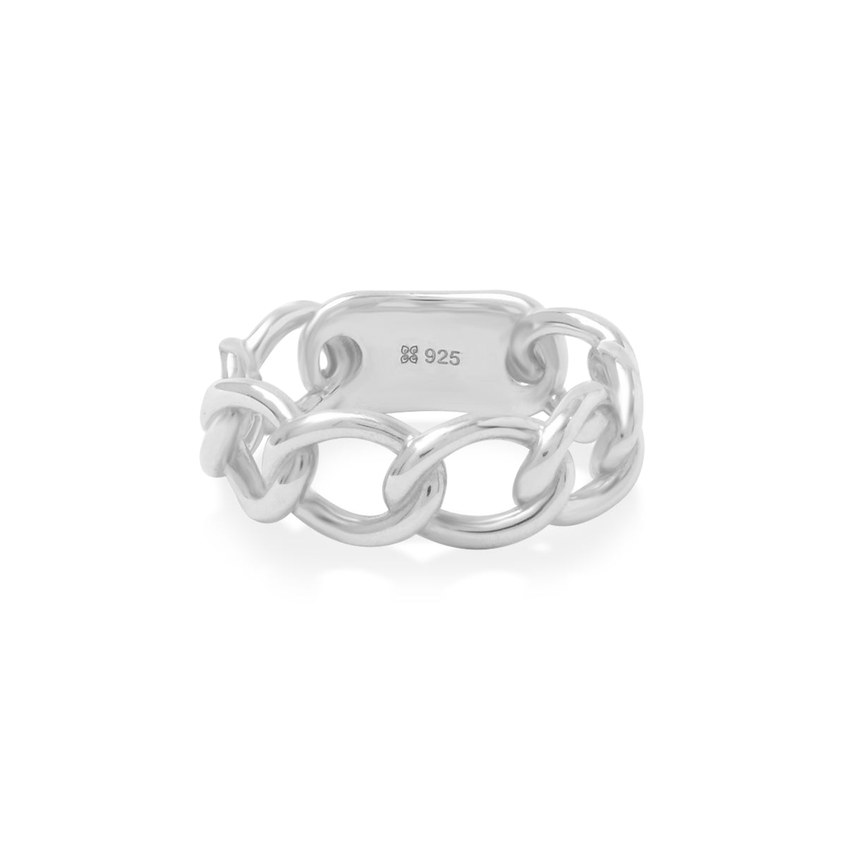 Cincin Rantai Curb Plain Koleksi Cuban Sterling Silver 925