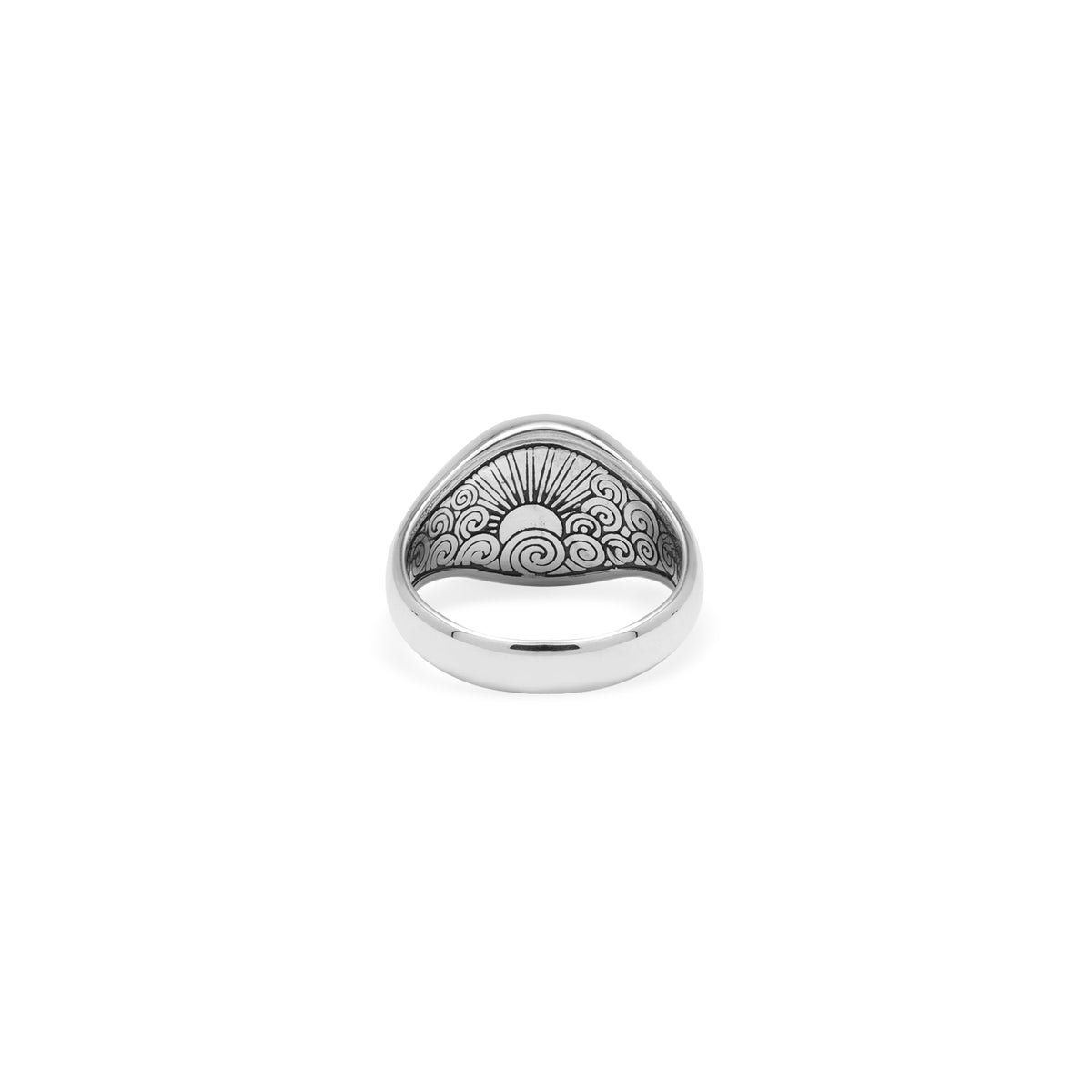 Cincin Round Besar Perak 925 Koleksi Noir