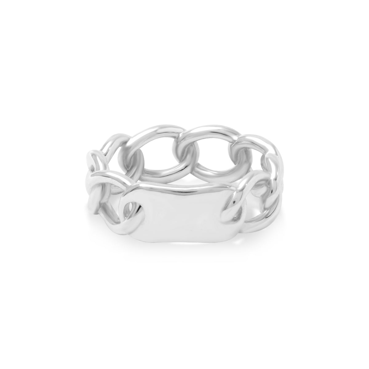 Cincin Rantai Curb Plain Koleksi Cuban Sterling Silver 925
