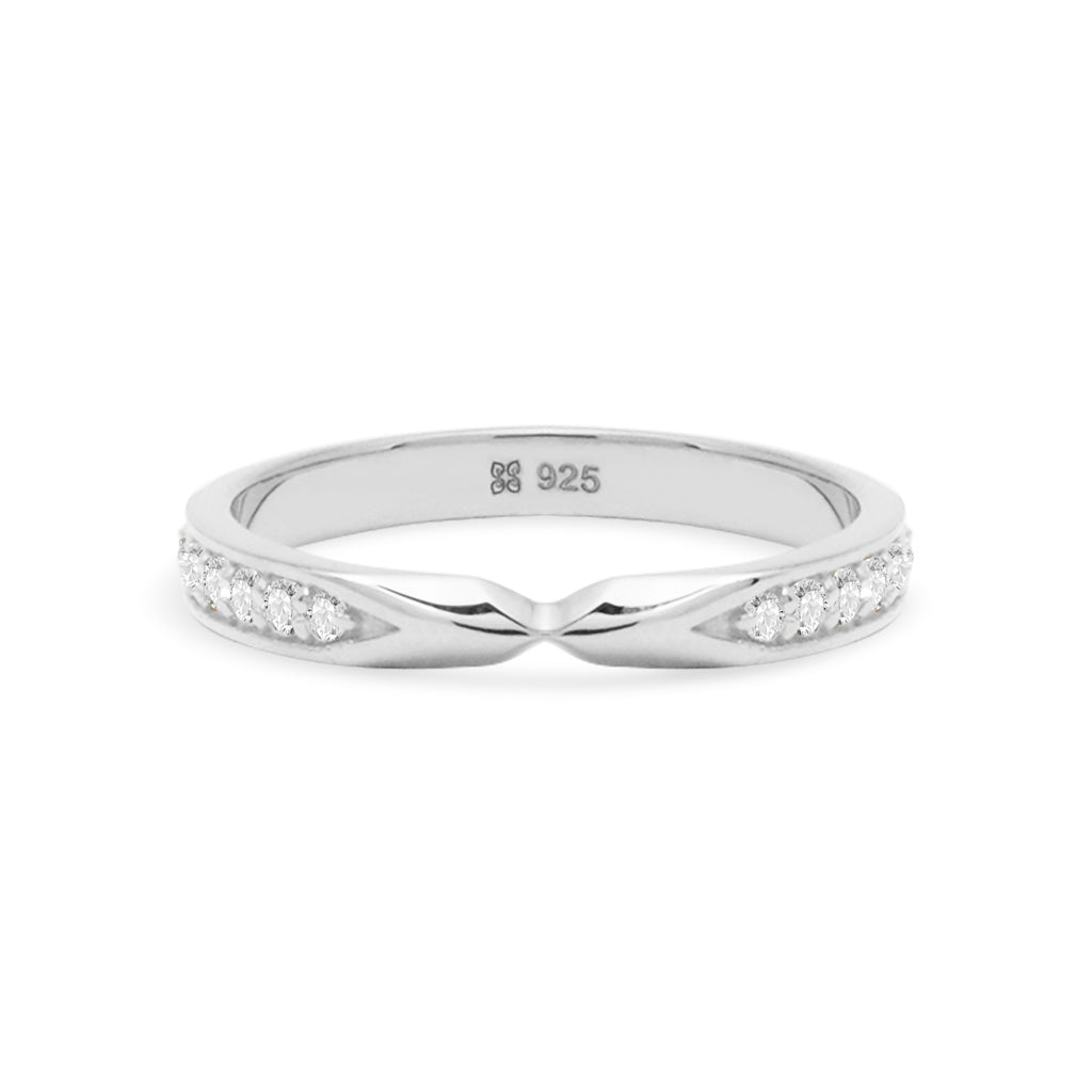 Cincin Couple Pave Band Perak 925 Koleksi Amoria