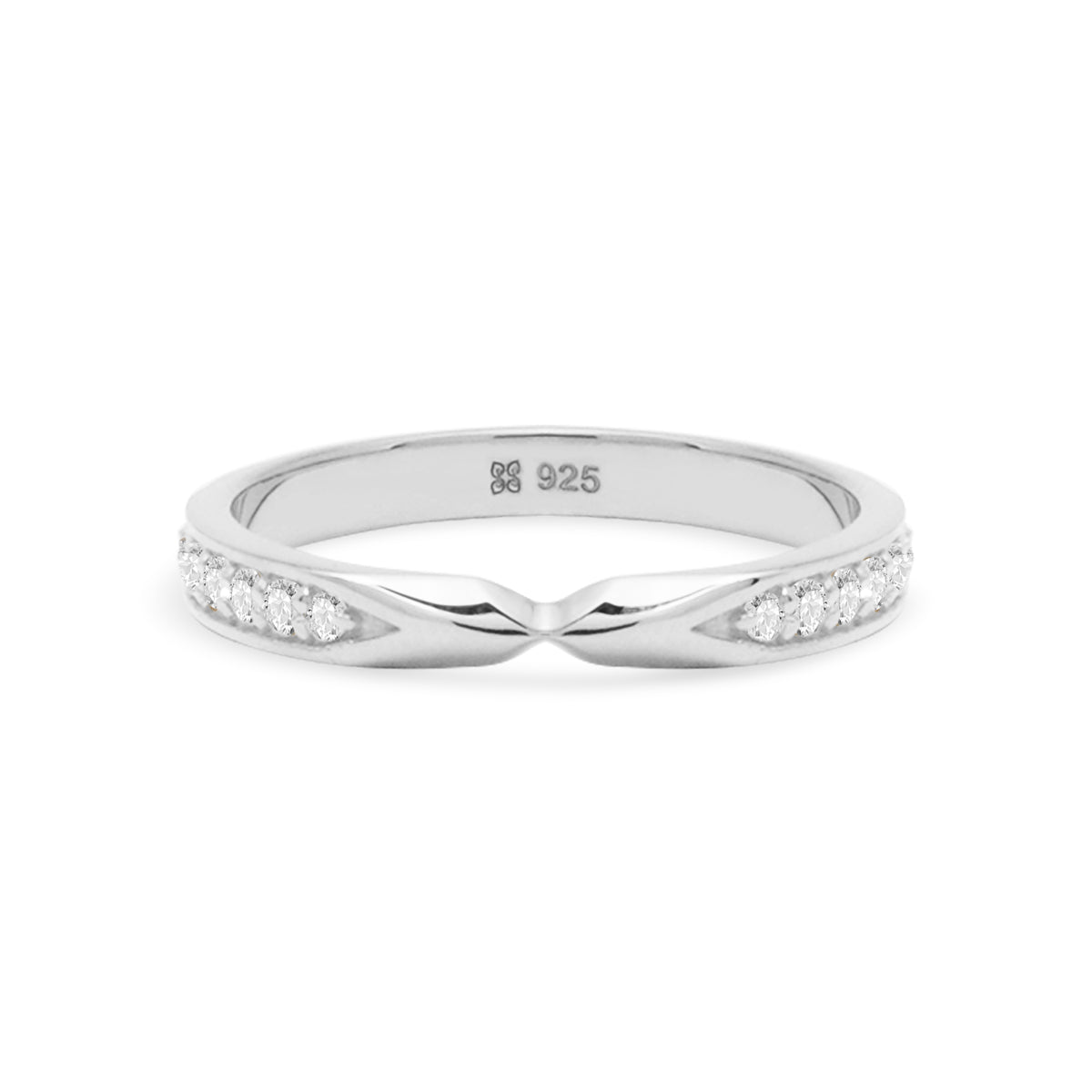 Cincin Couple Pave Band Perak 925 Koleksi Amoria