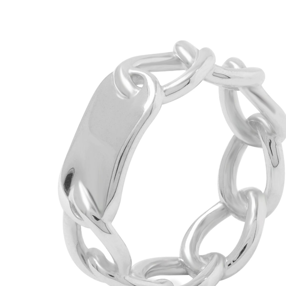 Cincin Rantai Curb Plain Koleksi Cuban Sterling Silver 925