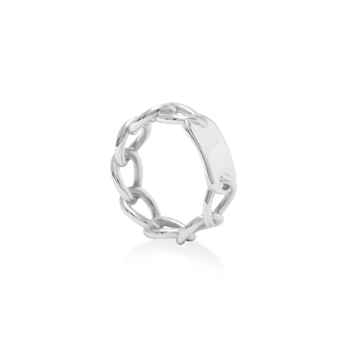 Cincin Rantai Curb Plain Koleksi Cuban Sterling Silver 925