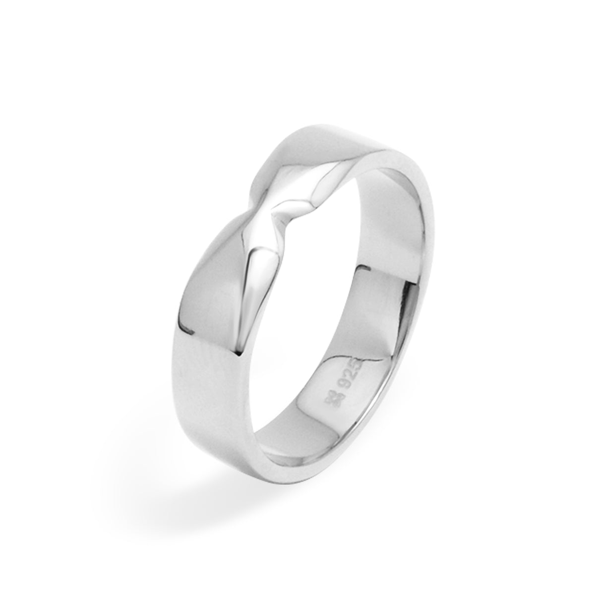 Cincin Couple Wide Band Perak 925 Koleksi Amoria