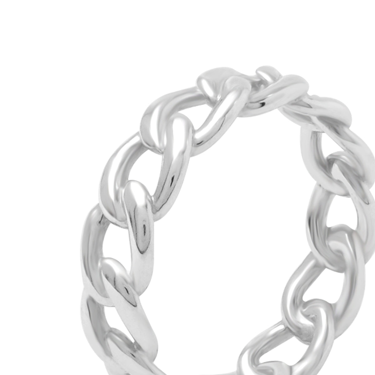 Cincin Rantai Medium Perak Koleksi Cuban Sterling Silver 925