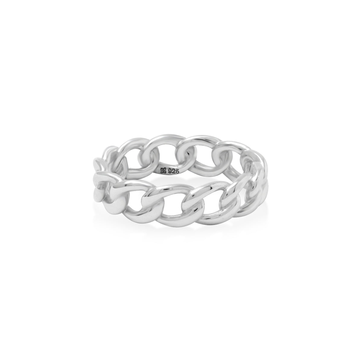 Cincin Rantai Medium Perak Koleksi Cuban Sterling Silver 925