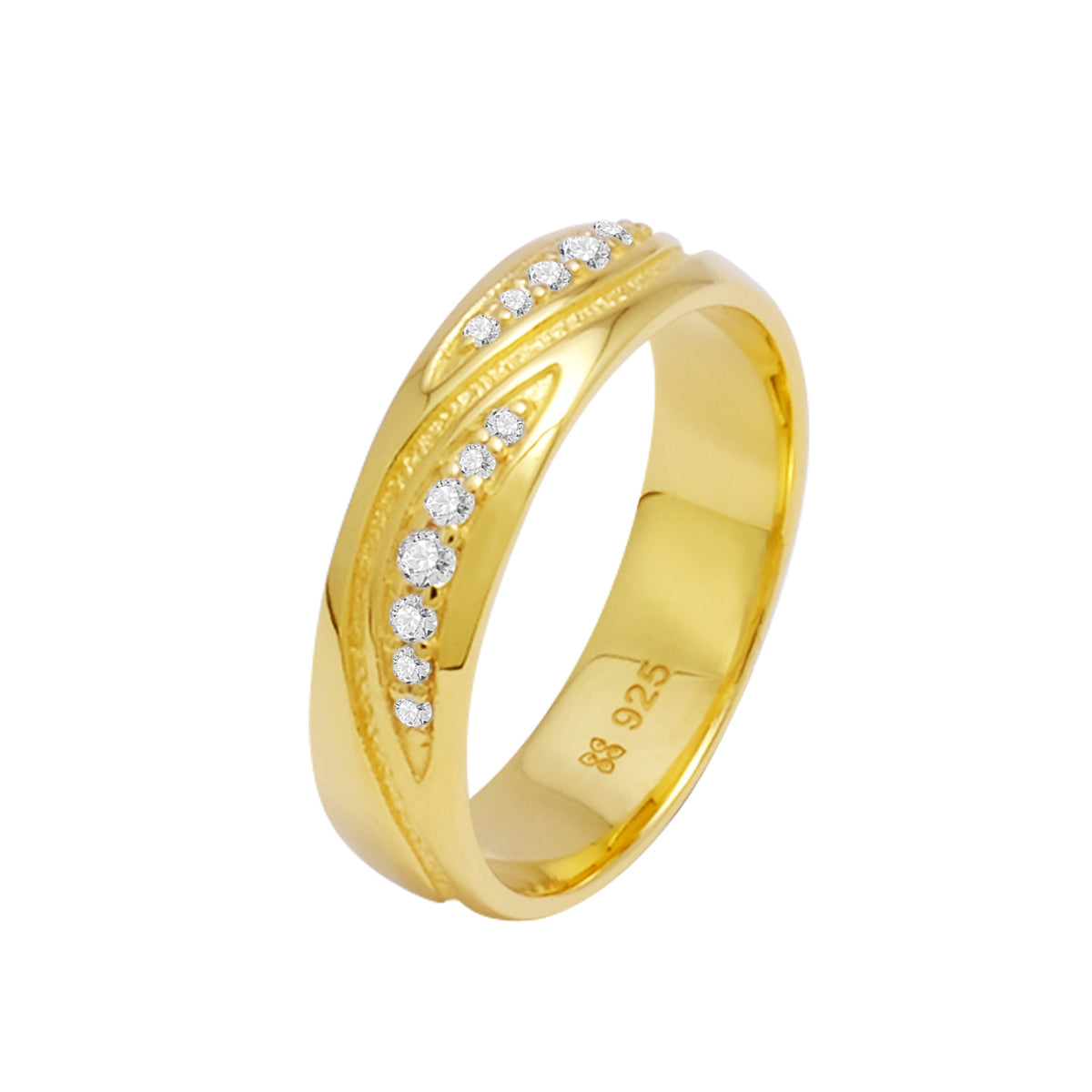 Cincin Couple Crossover Pave Perak 925 Koleksi Amoria