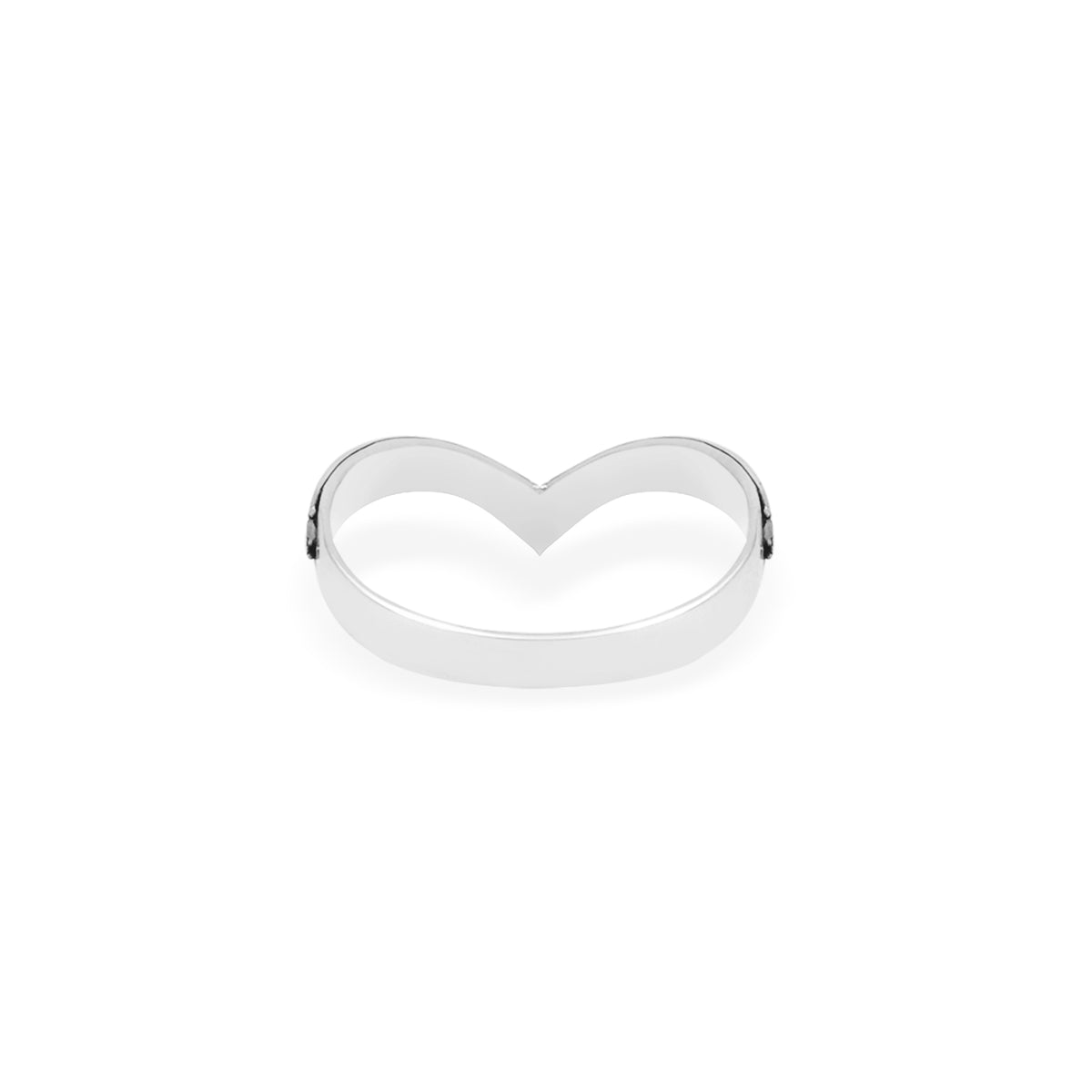 V-Shape Ring with Beaded Jawan Sterling Silver 925