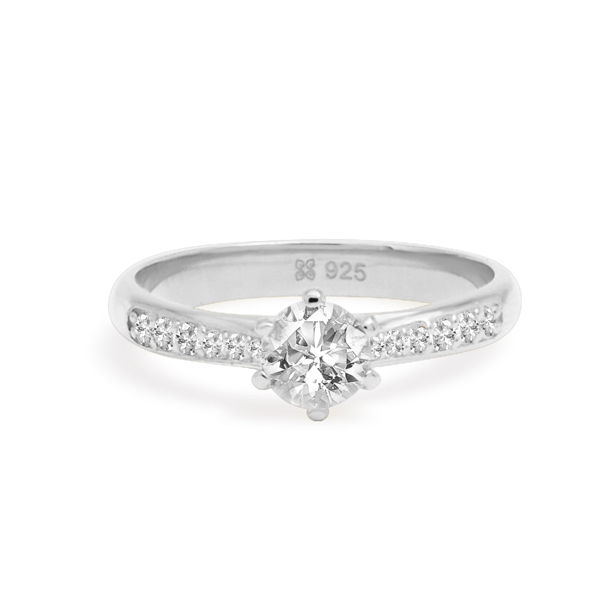 Cincin Couple Pave Solitaire Perak 925 Koleksi Amoria