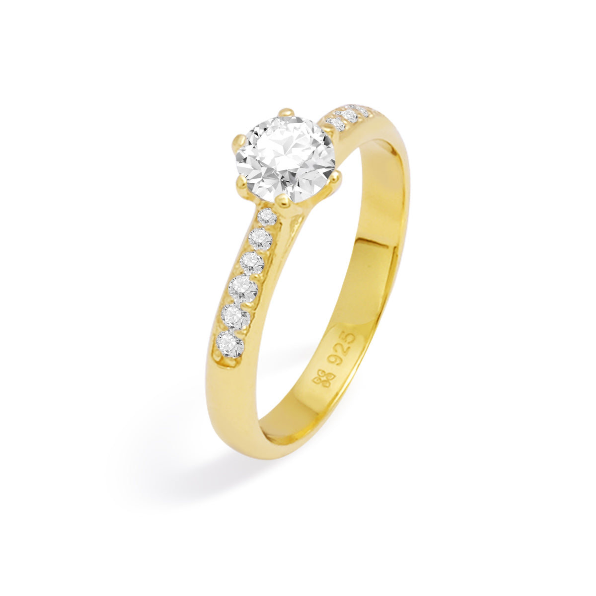 Cincin Couple Pave Solitaire Perak 925 Koleksi Amoria