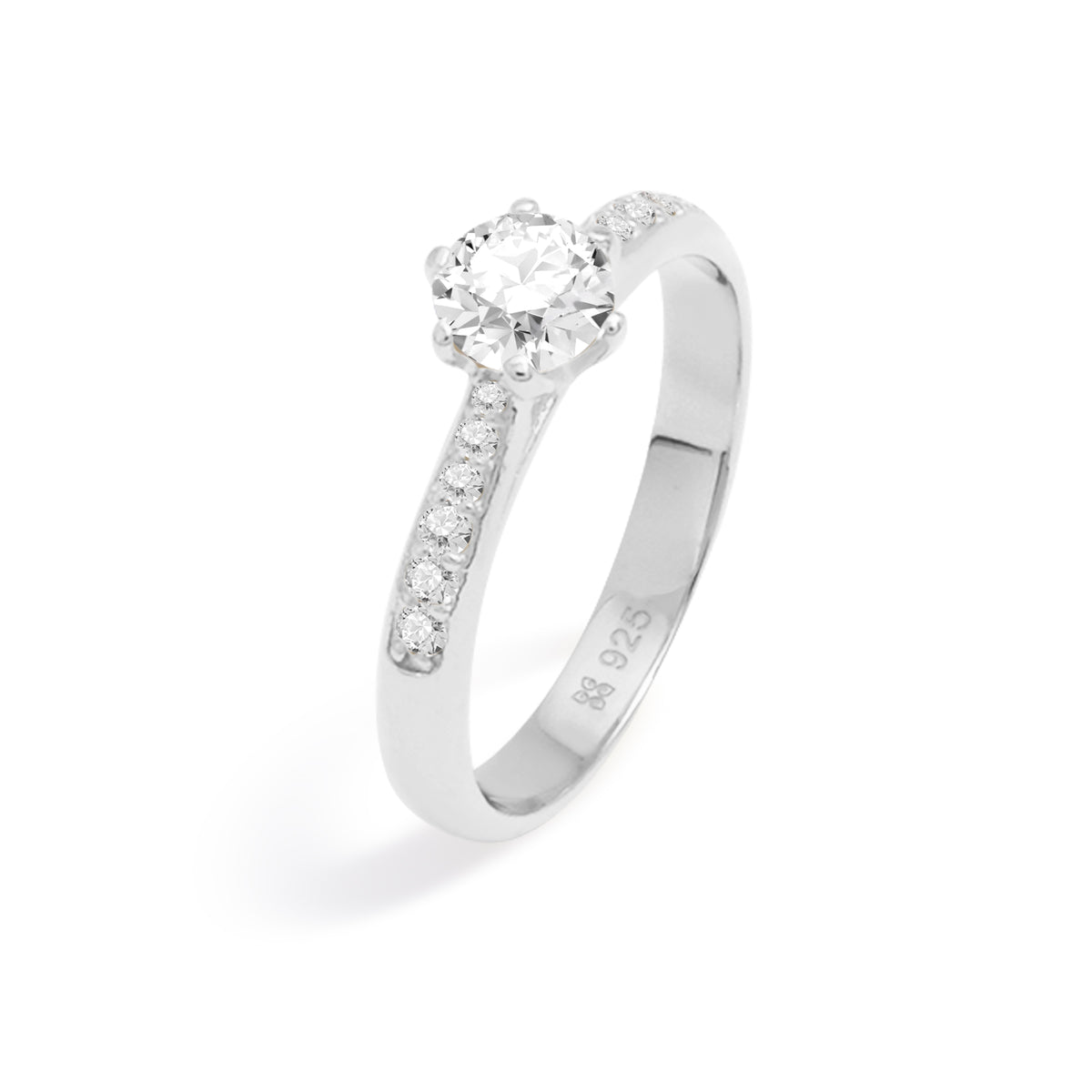 Cincin Couple Pave Solitaire Perak 925 Koleksi Amoria