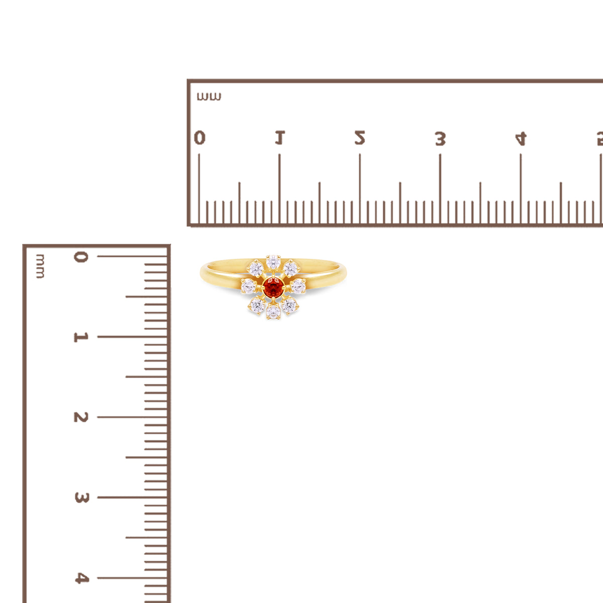 Cincin Koleksi Coreopsis Sterling Silver 925 Gold Plated