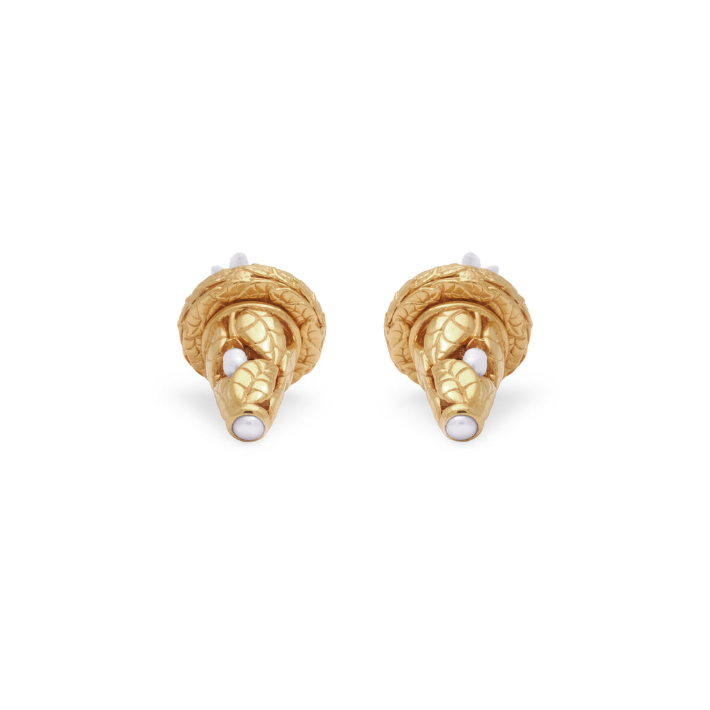 Large Silver Earrings, Jasmine Pearl Collection, Sterling Silver 925 Gold Plated