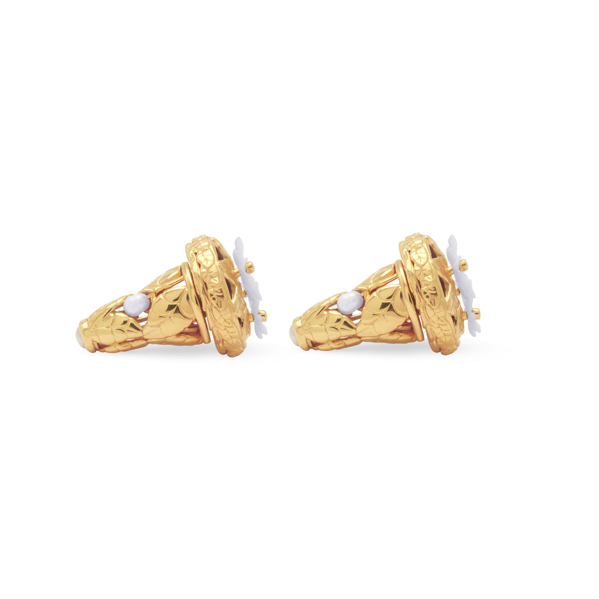 Subeng Besar Perak Koleksi Mutiara Melati Sterling Silver 925 Gold Plated