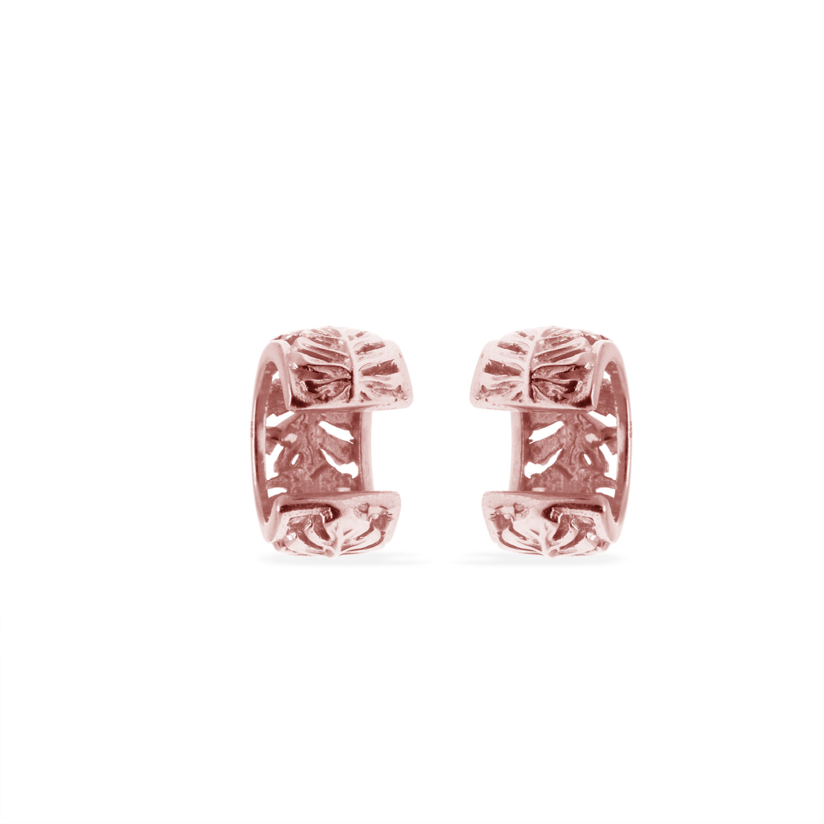 Anting Cuff Perak 925 Monstera Rose Gold Plated