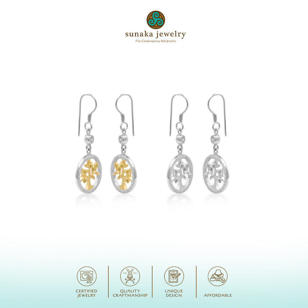 925 Sterling Silver Tree Of Life Collection Dangle Earrings