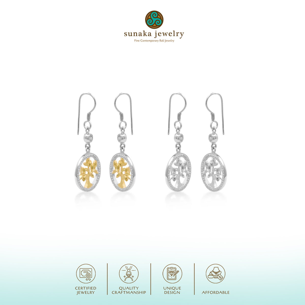 Anting Dangling Perak 925 Koleksi Tree Of Life