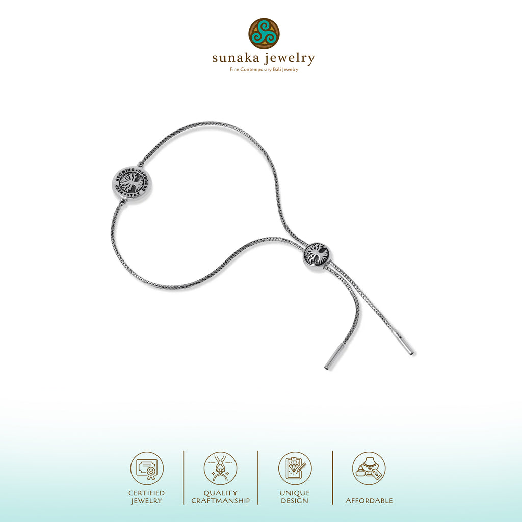 Tree Of Life Drawstring Bracelet New Design Sterling Silver Collection