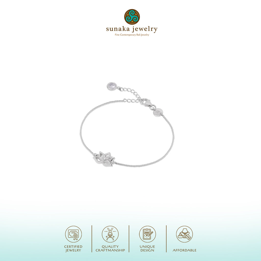Water Lily Collection Sterling Silver Bracelet