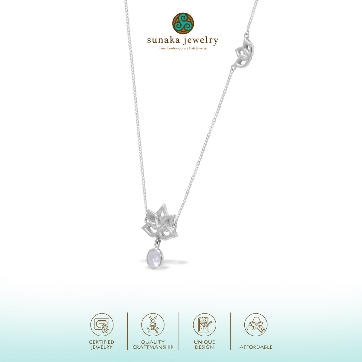 Water Lily Collection Sterling Silver Necklace