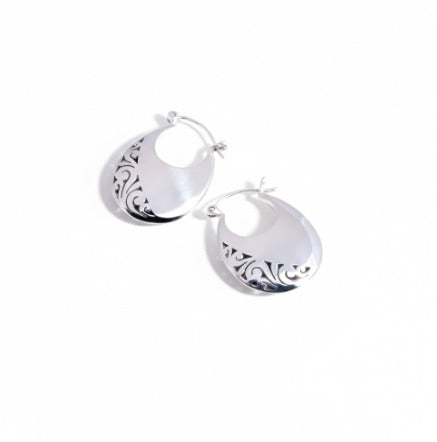 925 Silver Saw-Cut Hoop Earrings Collection