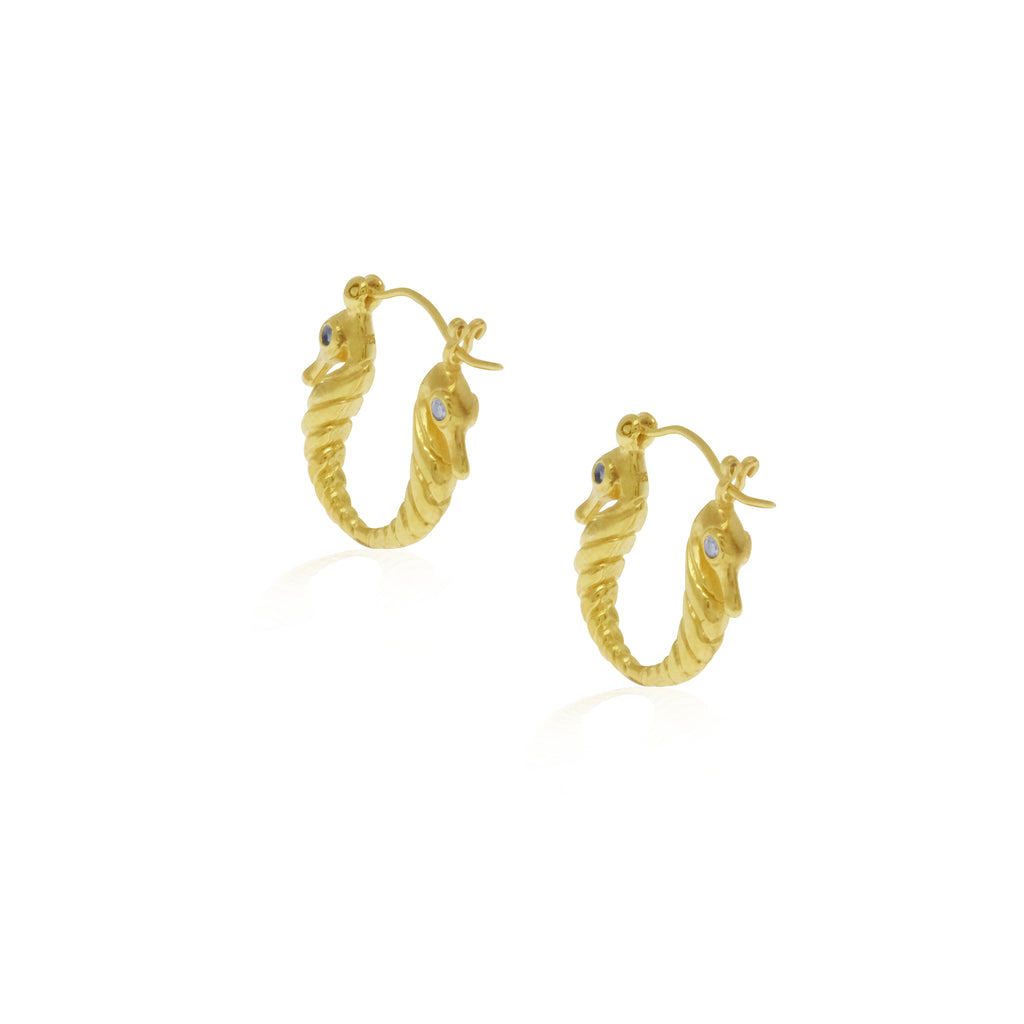 Seahorse Collection Sterling Silver 925 Hoop Earrings
