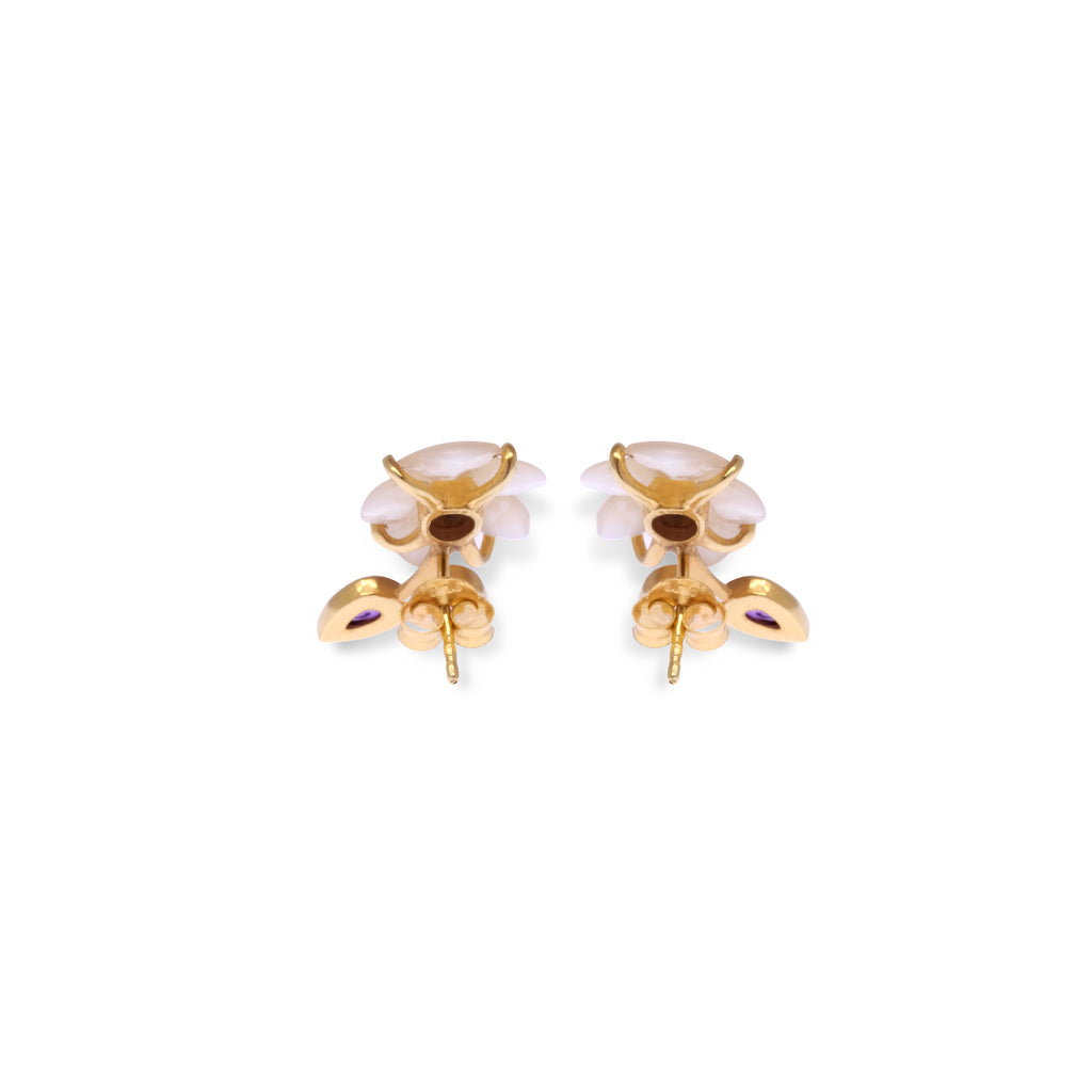 Anting Stud Perak 925 Koleksi Anggrek Gold Plated