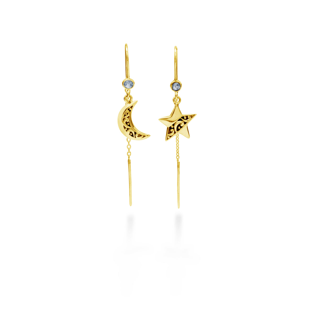 Anting Perak 925 Koleksi Celestial Bulan Bintang