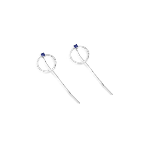 925 Silver Drop Earrings Aeon Collection Iolite Gemstone