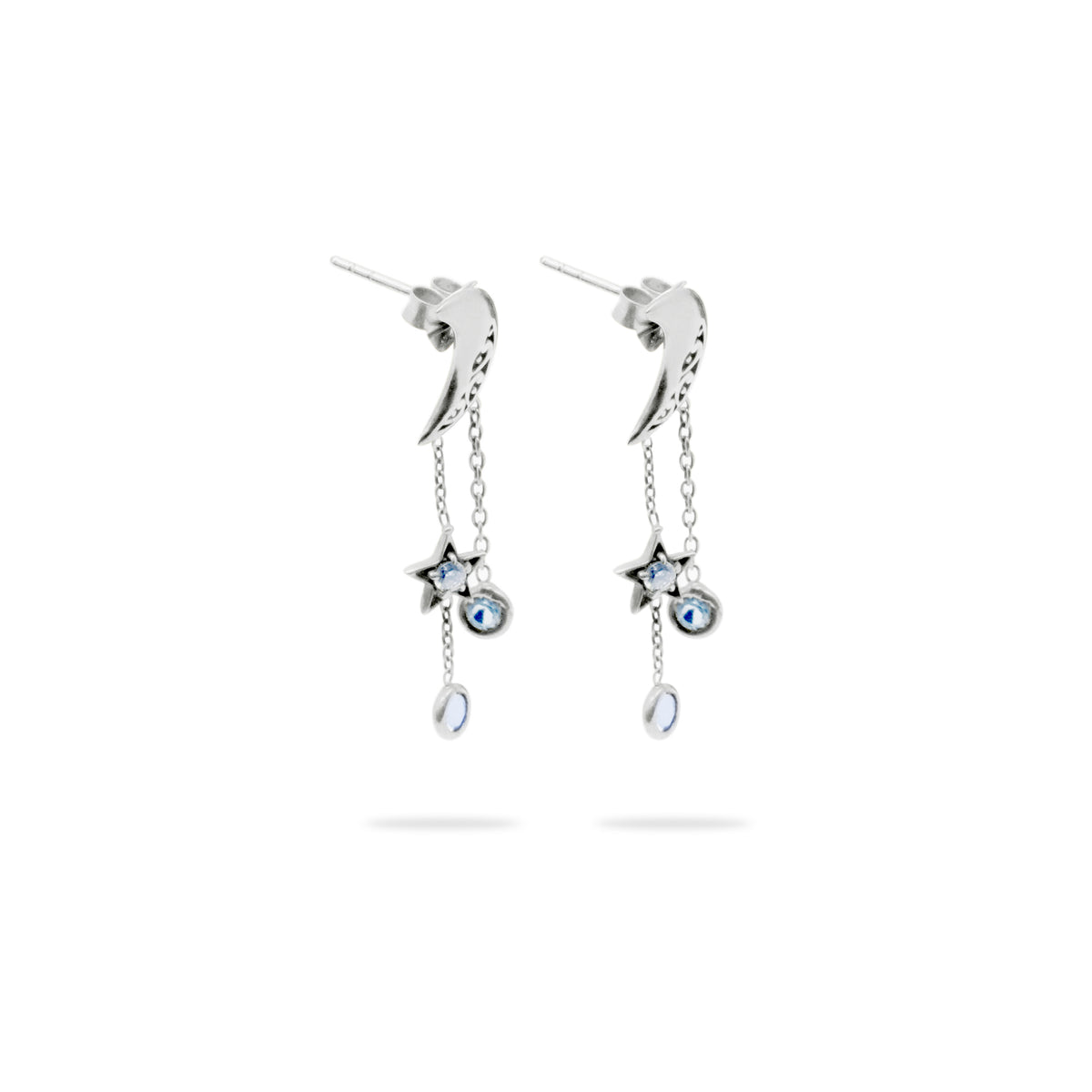 Anting Stud Perak 925 Koleksi Celestial Bulan Bintang