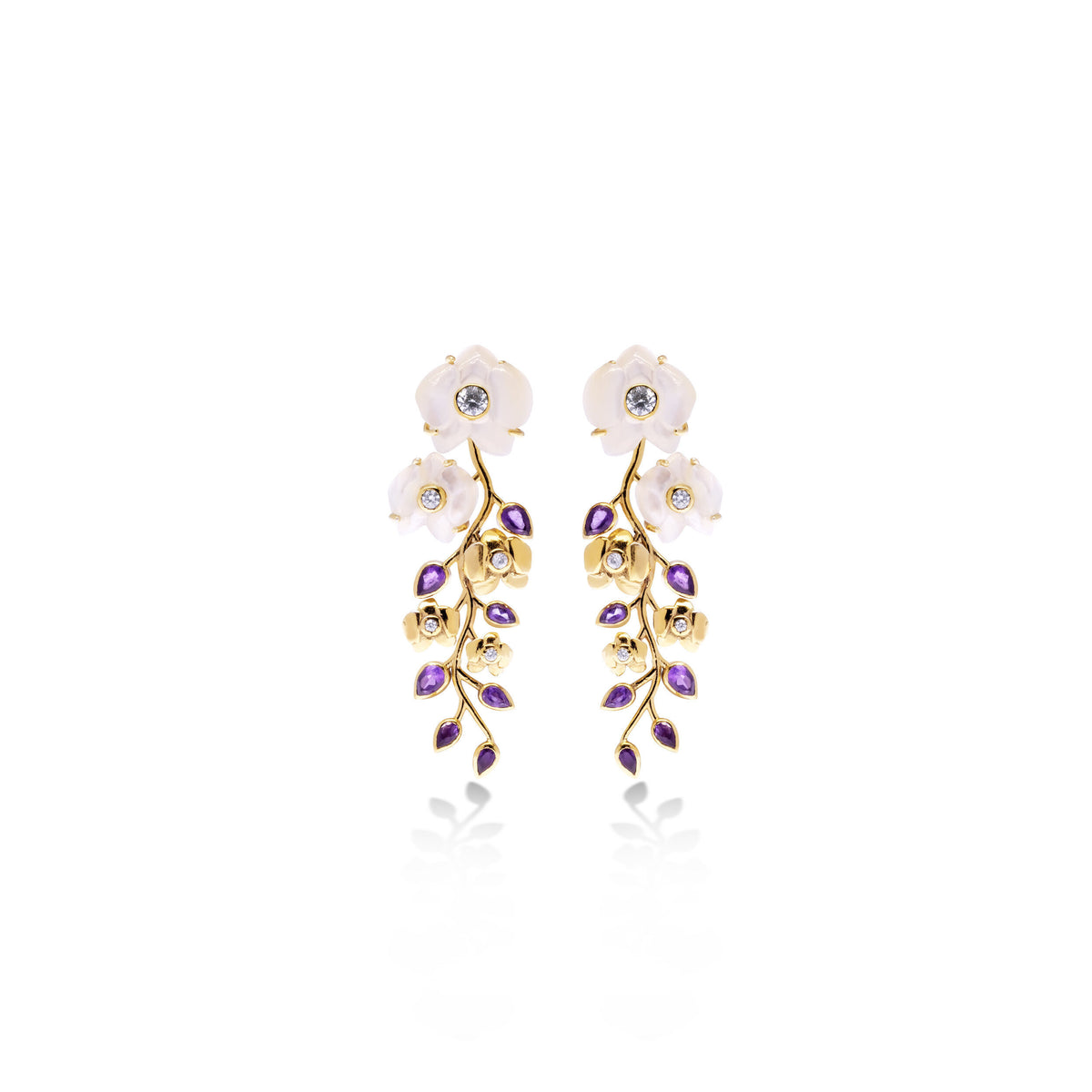 Anting Statment Perak 925 Koleksi Anggrek Gold Plated