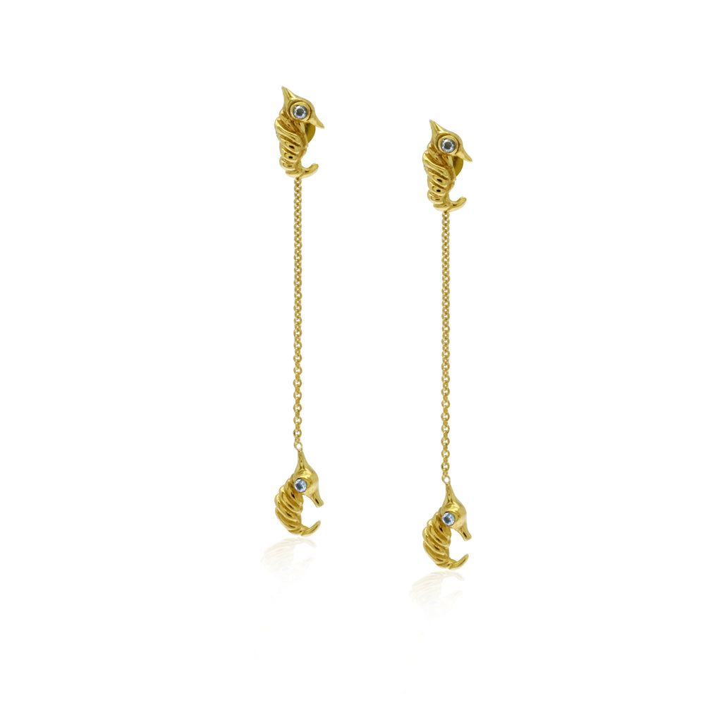 Anting Perak 925 Koleksi Seahorse ( Rantai bisa lepas pasang )