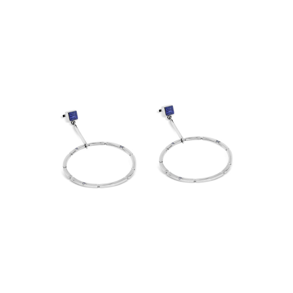 Anting Statement Perak 925 Koleksi Aeon Permata Iolite