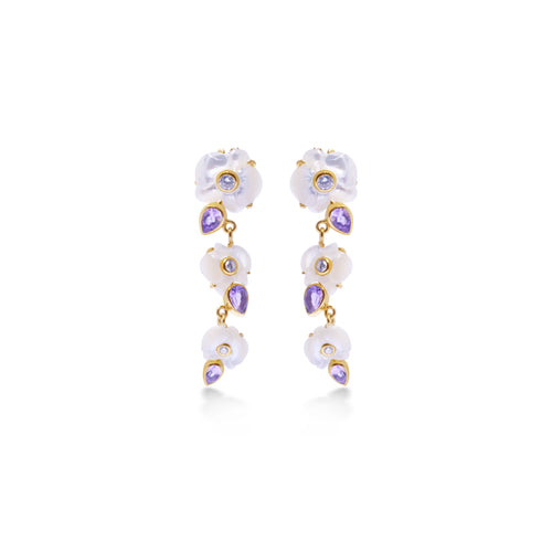 Anting Dangling Perak 925 Koleksi Anggrek Gold Plated