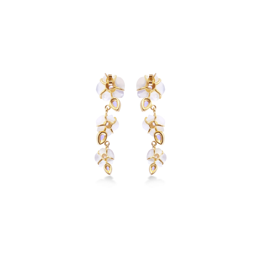 Anting Dangling Perak 925 Koleksi Anggrek Gold Plated