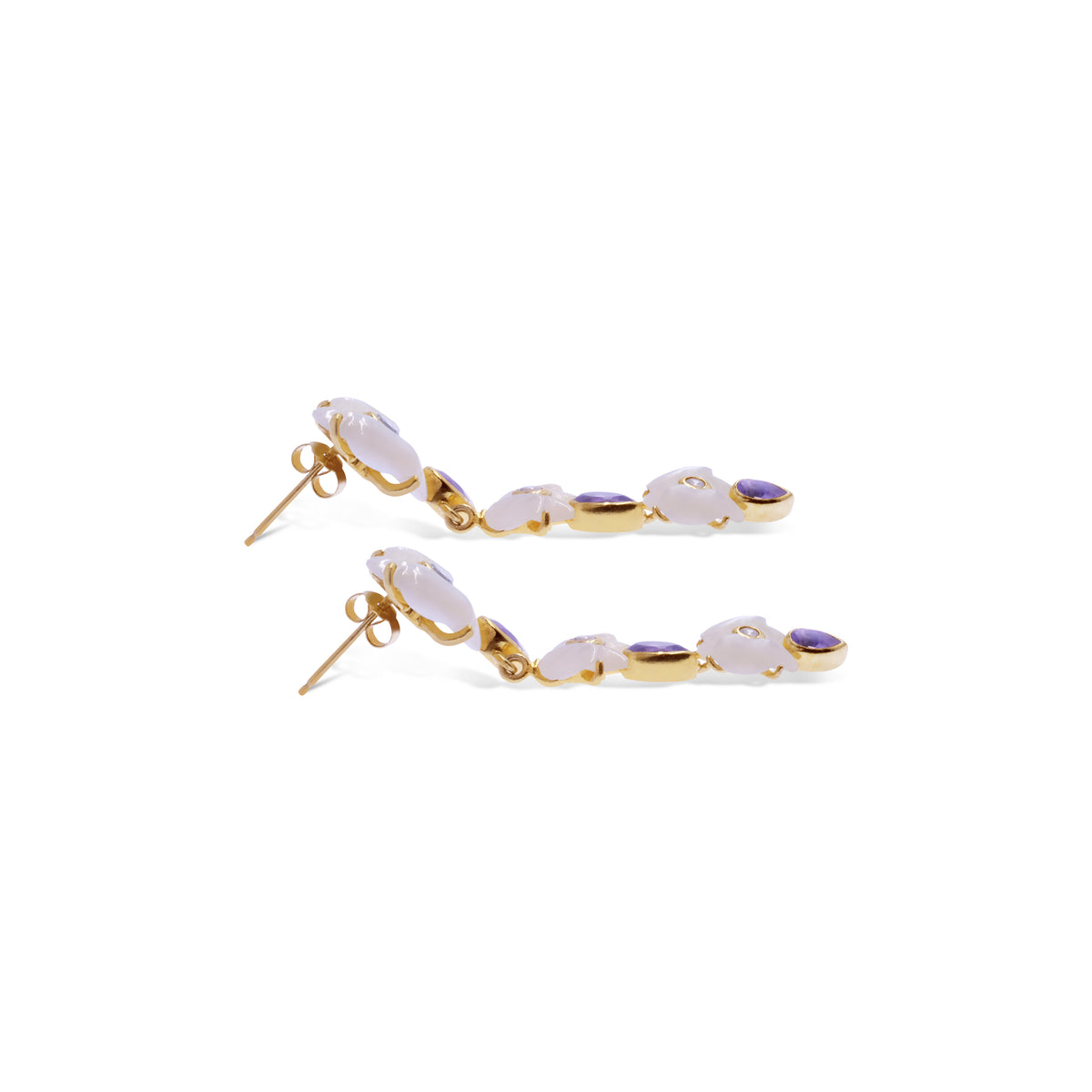 Anting Dangling Perak 925 Koleksi Anggrek Gold Plated