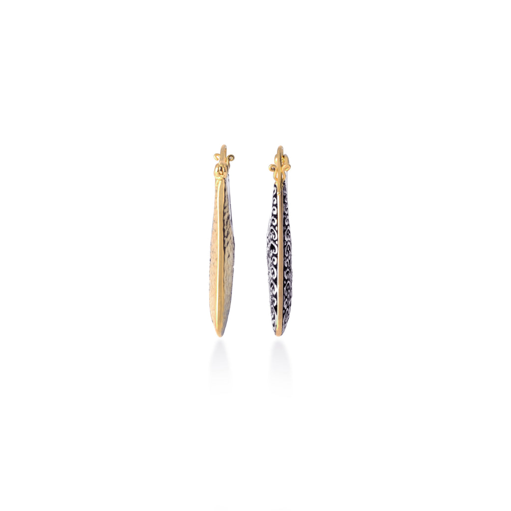Large 925 Silver Hoop Earrings Ayung Collection