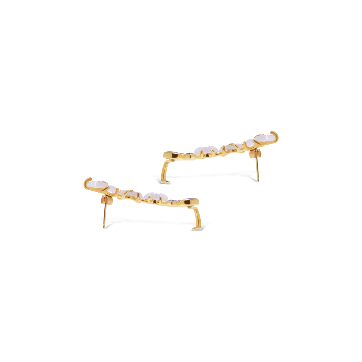 Anting Ear Climber Perak 925 Koleksi Anggrek Gold Plated