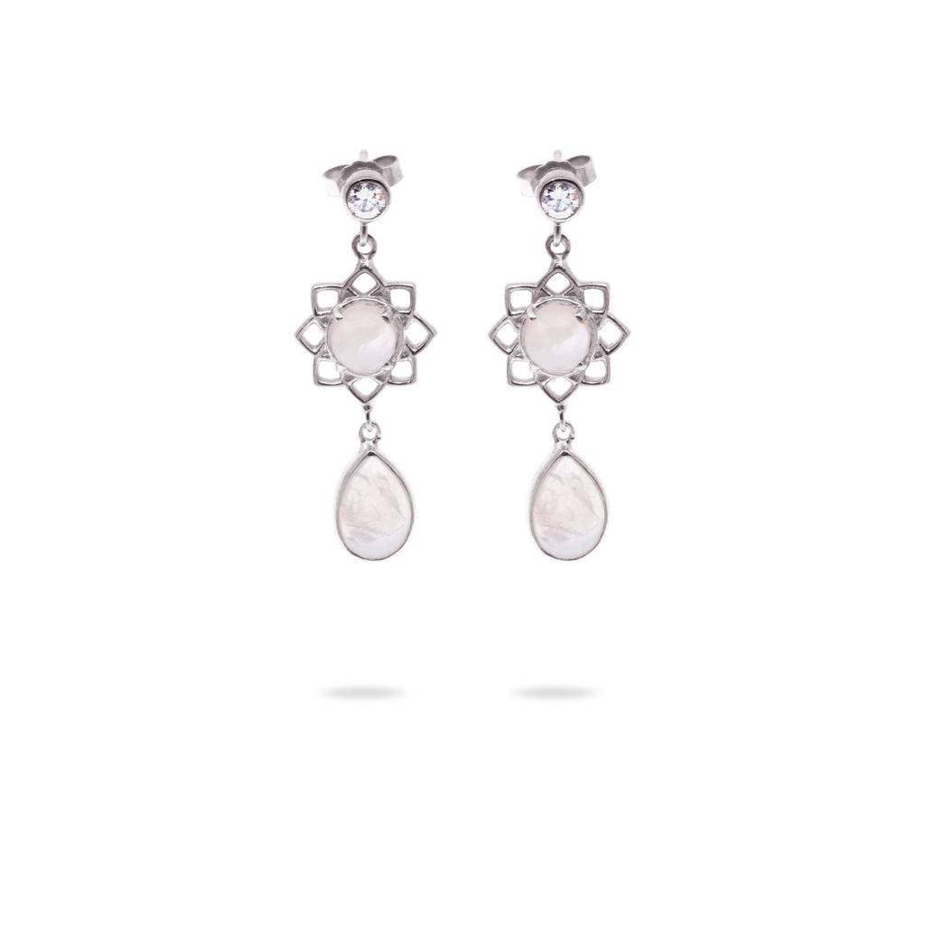 Anting Dangling Perak Koleksi Moonstone Sterling Silver 925