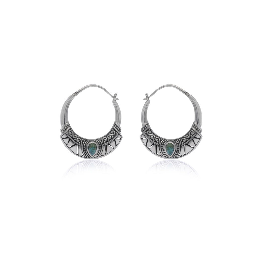 Bohemian Collection 925 Sterling Silver Hoop Earrings