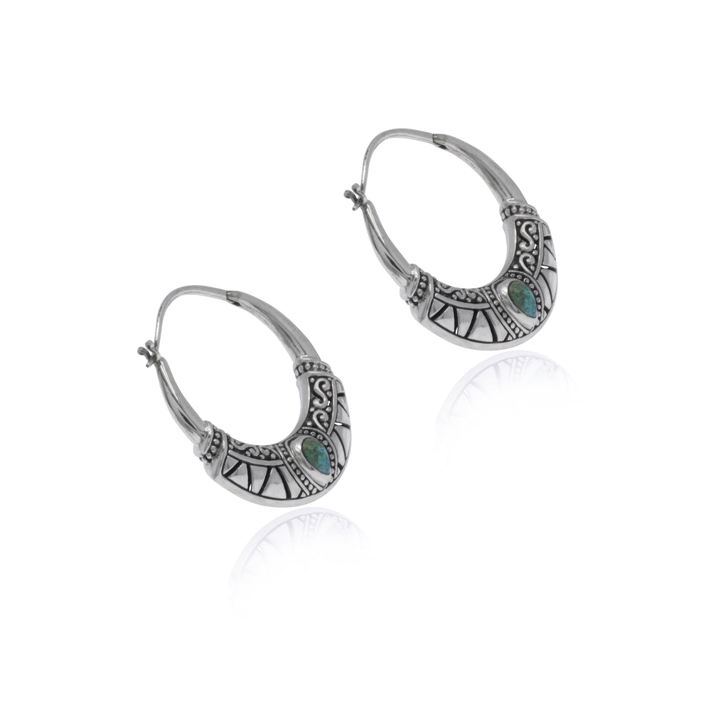 Bohemian Collection 925 Sterling Silver Hoop Earrings