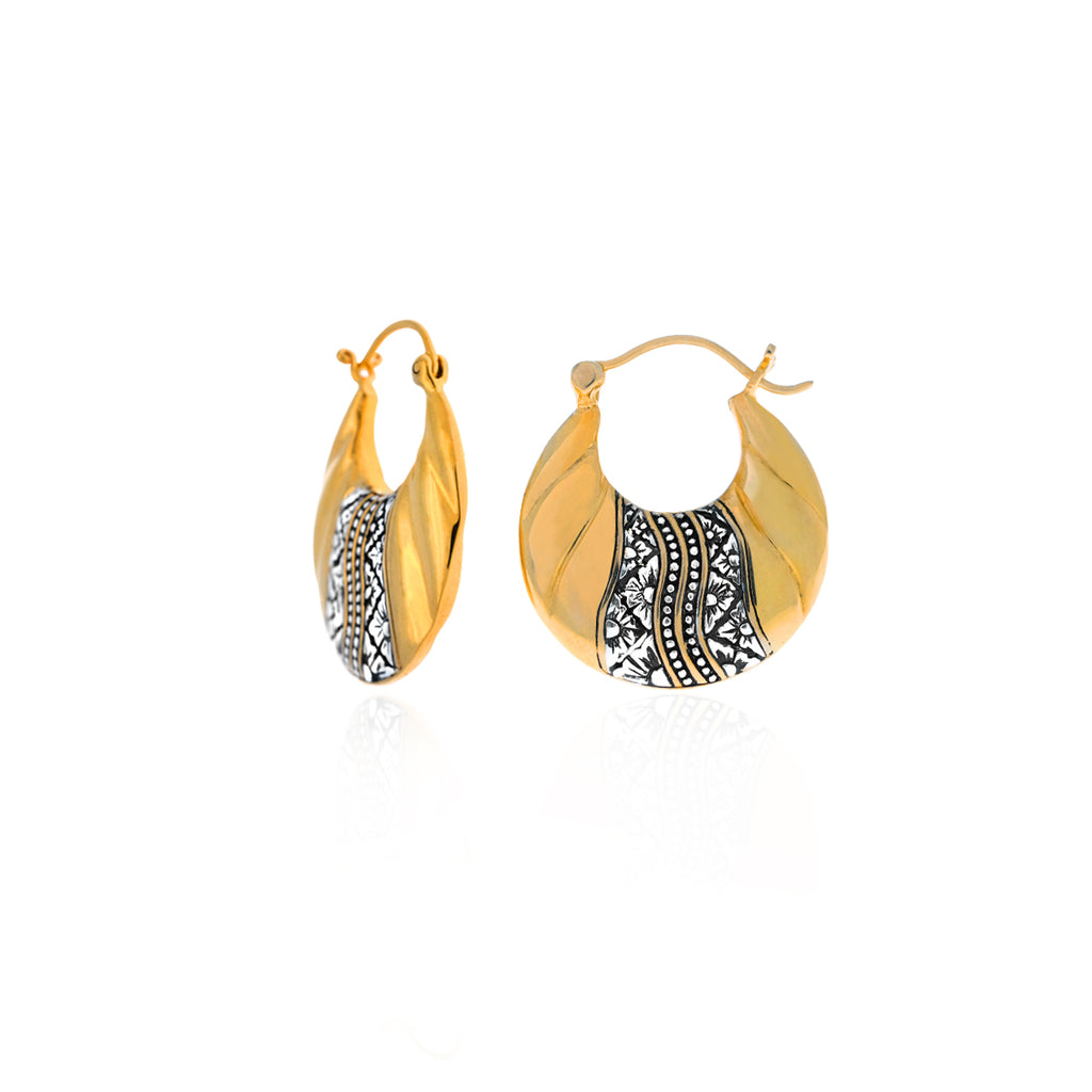 925 Silver Gold Snail Collection Hoop Earrings