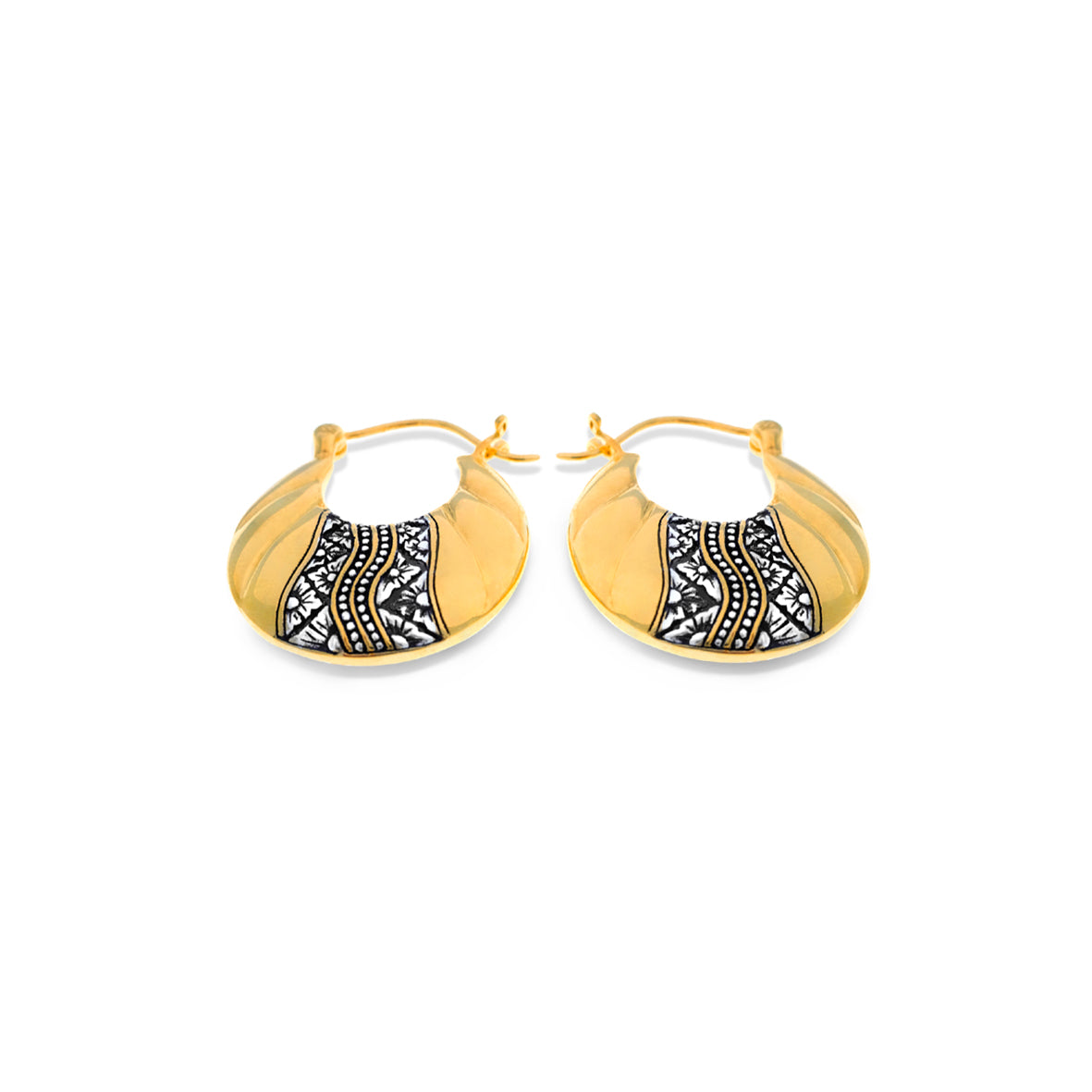 Anting Hoop Kecil Perak 925  Koleksi Keong Emas
