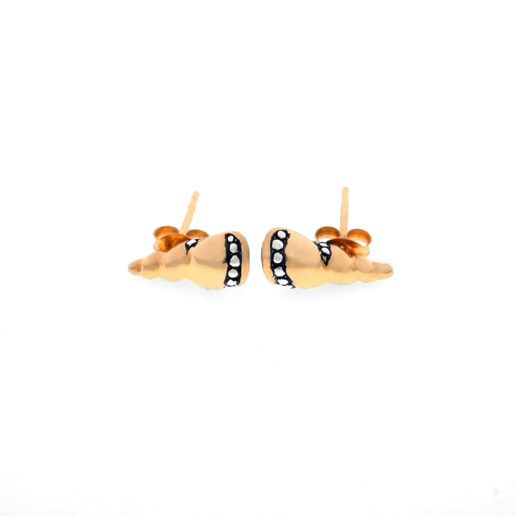 Anting Stud Perak 925 Koleksi Keong Mas Model