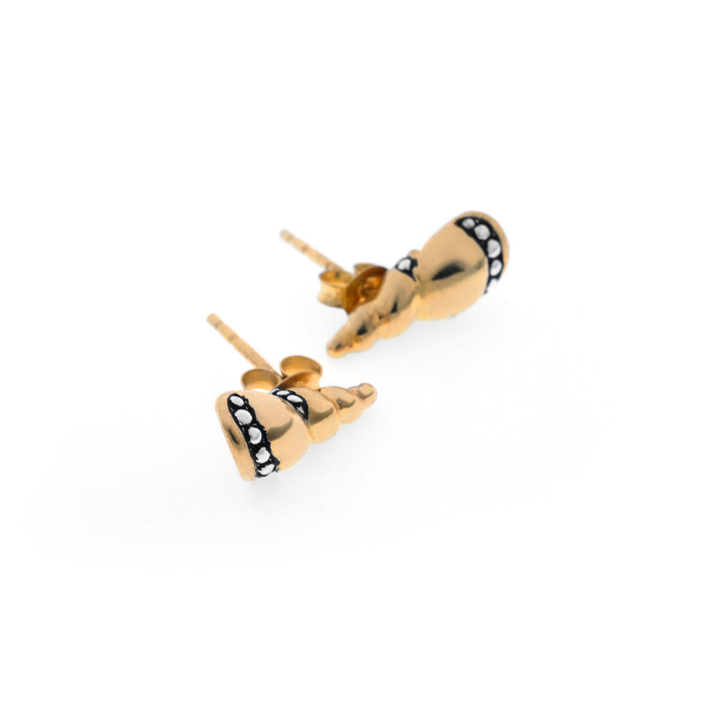 Anting Stud Perak 925 Koleksi Keong Mas Model